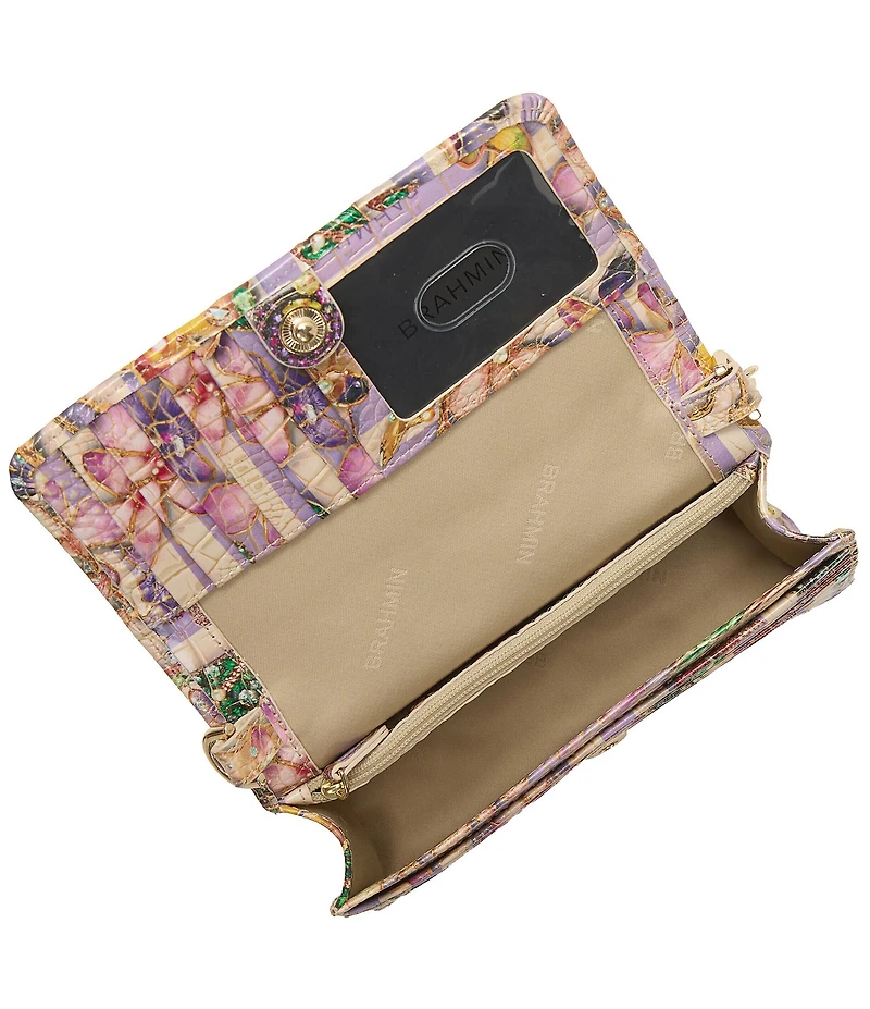 BRAHMIN Pinstripe Petals Collection Minuette Crossbody Bag