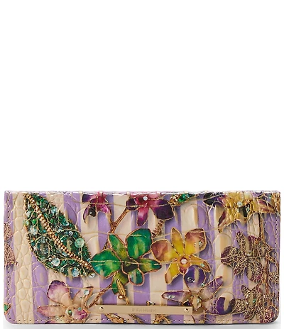 BRAHMIN Pinstripe Petals Melbourne Collection Ady Wallet