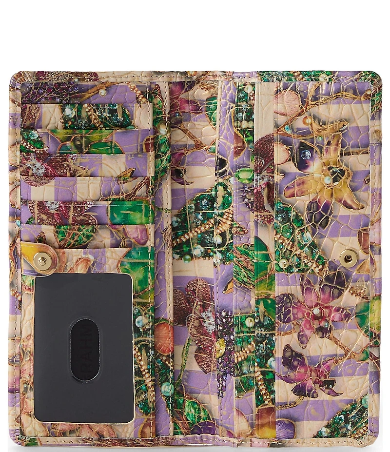BRAHMIN Pinstripe Petals Melbourne Collection Ady Wallet
