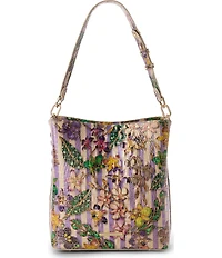 BRAHMIN Pinstripe Petals Melbourne Collection Celina Bucket Bag