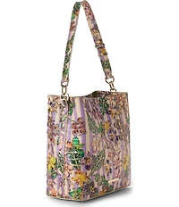 BRAHMIN Pinstripe Petals Melbourne Collection Celina Bucket Bag