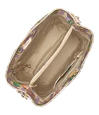 BRAHMIN Pinstripe Petals Melbourne Collection Celina Bucket Bag