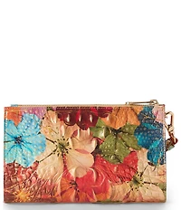 BRAHMIN Pinstripe Petals Melbourne Collection Daisy Wristlet