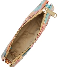 BRAHMIN Pinstripe Petals Melbourne Collection Daisy Wristlet