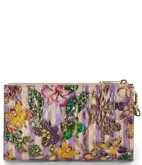 BRAHMIN Pinstripe Petals Melbourne Collection Daisy Wristlet