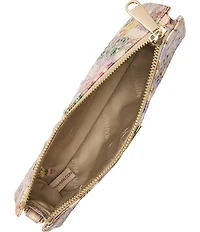 BRAHMIN Pinstripe Petals Melbourne Collection Daisy Wristlet