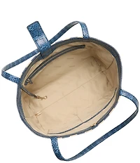 BRAHMIN Playa Collection Navy Mona Striped Canvas Tote Bag