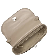 BRAHMIN Portia Fossilized Woodland Collection Flap Beaded Embroidered Turn Lock Resin Handle Crossbody Bag
