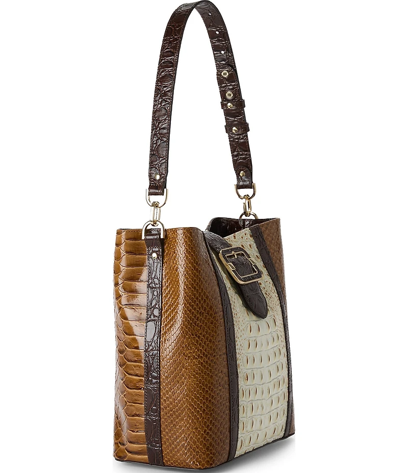 BRAHMIN Rambla Collection Multi Celina Buckle Bucket Bag