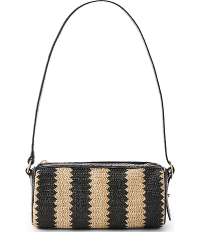 BRAHMIN Resort Samos Collection Billie Raffia Barrel Shoulder Bag