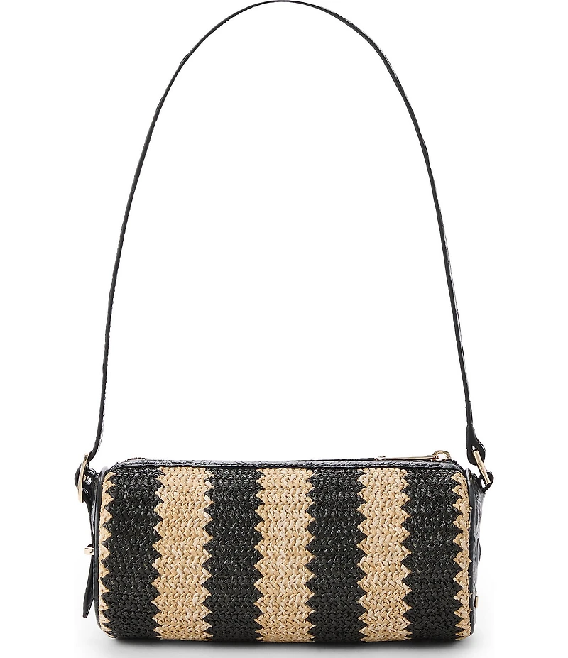 BRAHMIN Resort Samos Collection Billie Raffia Barrel Shoulder Bag