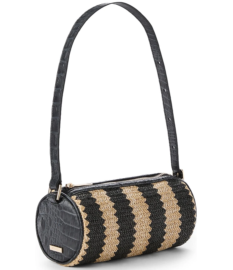BRAHMIN Resort Samos Collection Billie Raffia Barrel Shoulder Bag