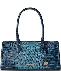 BRAHMIN Retro Blue Melbourne Ombre Sophia E/W Satchel Bag
