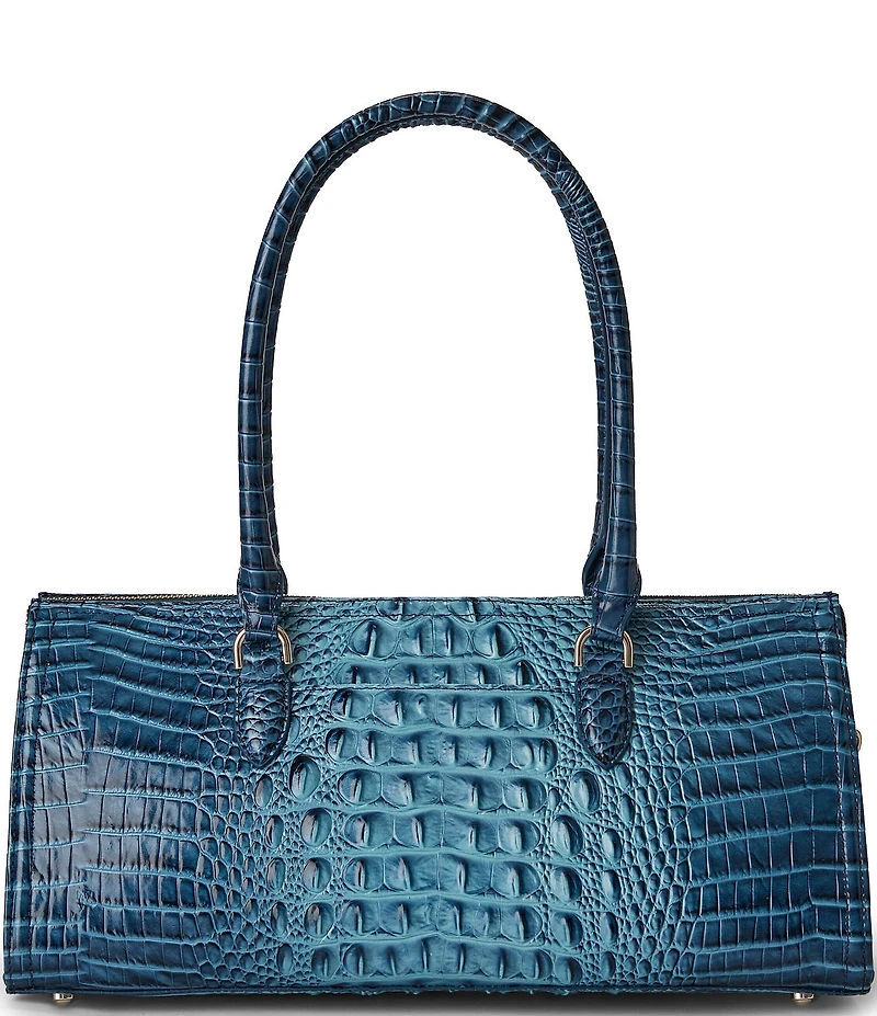 BRAHMIN Retro Blue Melbourne Ombre Sophia E/W Satchel Bag