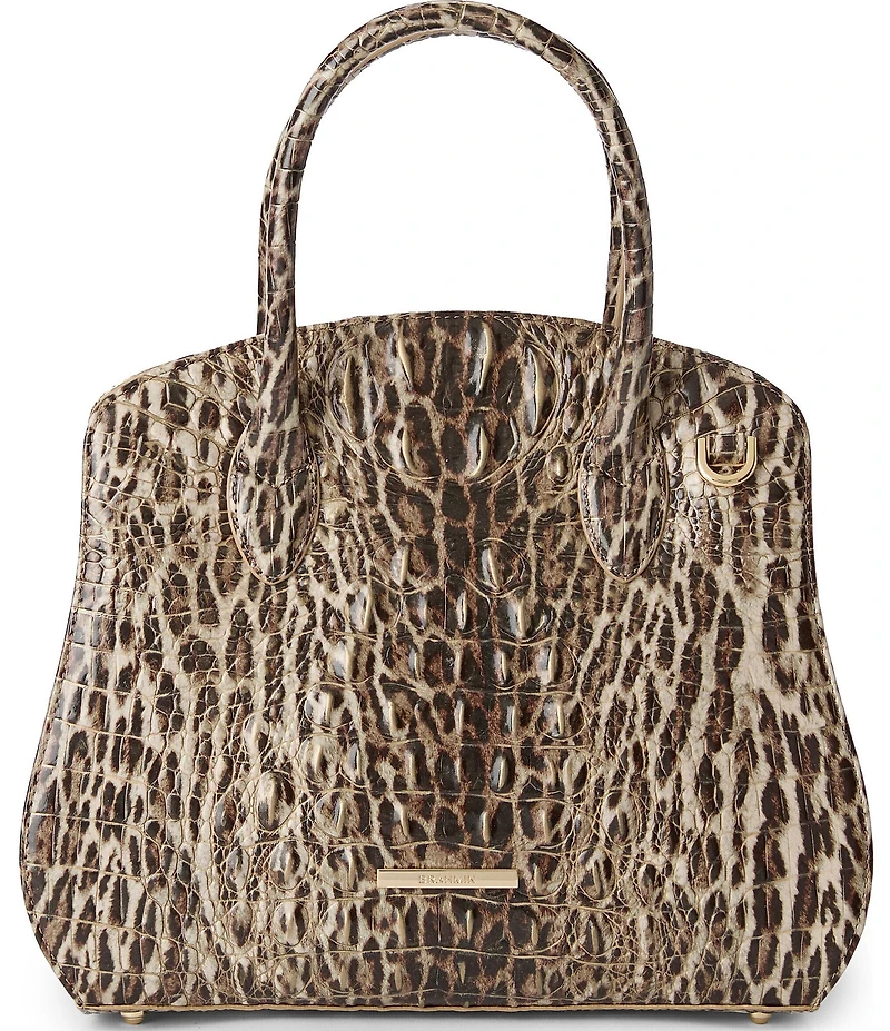 BRAHMIN Rosetta Melbourne Collection Ocelot Animal Print Satchel Bag