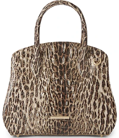 BRAHMIN Rosetta Melbourne Collection Ocelot Animal Print Satchel Bag