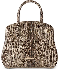 BRAHMIN Rosetta Melbourne Collection Ocelot Animal Print Satchel Bag