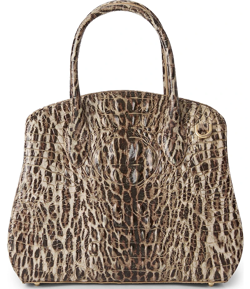 BRAHMIN Rosetta Melbourne Collection Ocelot Animal Print Satchel Bag