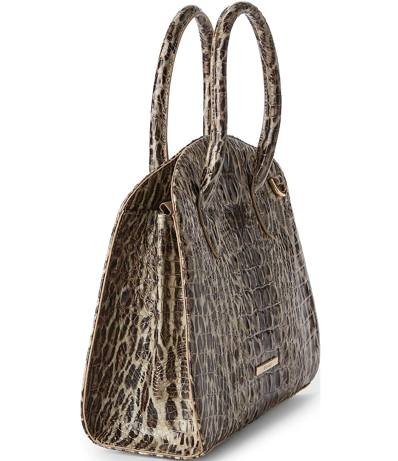 BRAHMIN Rosetta Melbourne Collection Ocelot Animal Print Satchel Bag