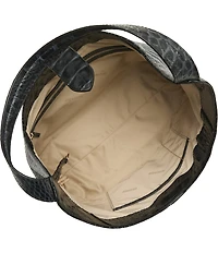 BRAHMIN Resort Samos Collection Black Gwynne Raffia Shoulder Bag