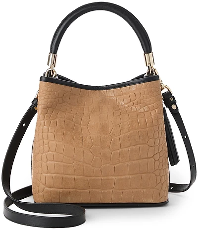 BRAHMIN San Lorenzo Collection Latte Mini Amelia Top Handle Crossbody Bag