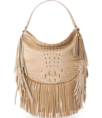 BRAHMIN Sandstorm Bonita Collection Small Kathleen Fringe Shoulder Bag