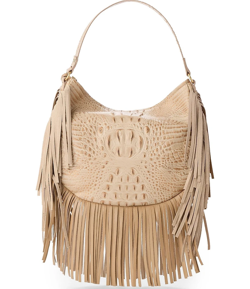 BRAHMIN Sandstorm Bonita Collection Small Kathleen Fringe Shoulder Bag
