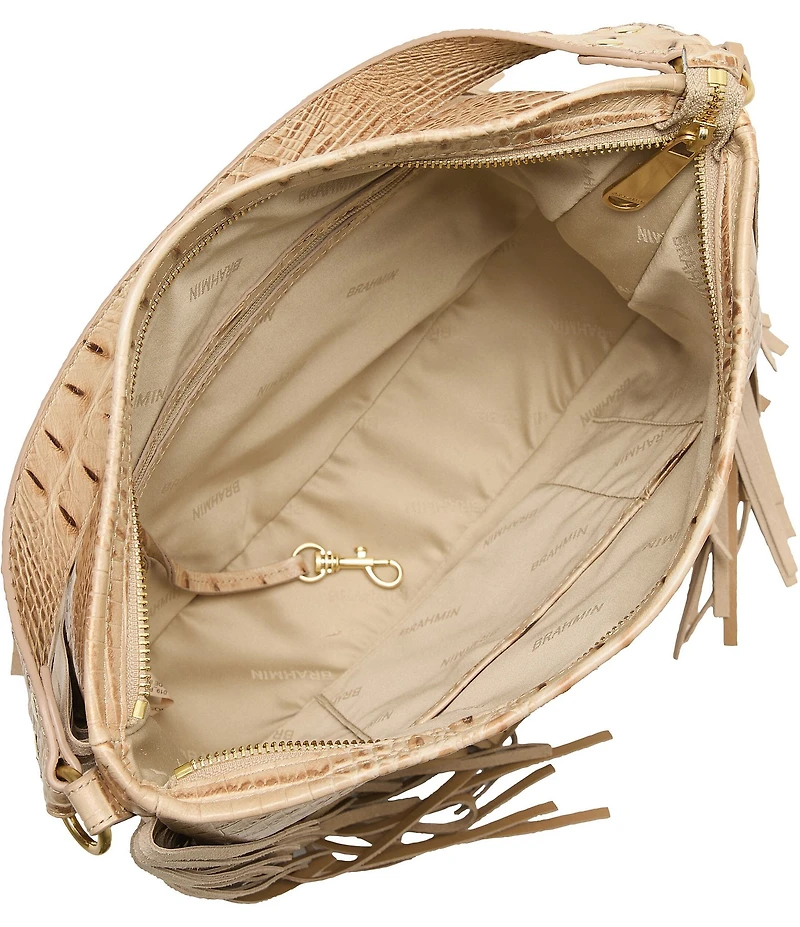 BRAHMIN Sandstorm Bonita Collection Small Kathleen Fringe Shoulder Bag