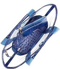 BRAHMIN Seagate Collection Affinity Brooke Clear Contrast Trim Tote Bag
