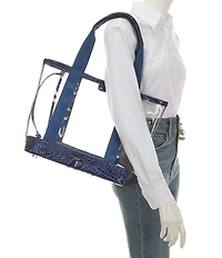 BRAHMIN Seagate Collection Affinity Brooke Clear Contrast Trim Tote Bag