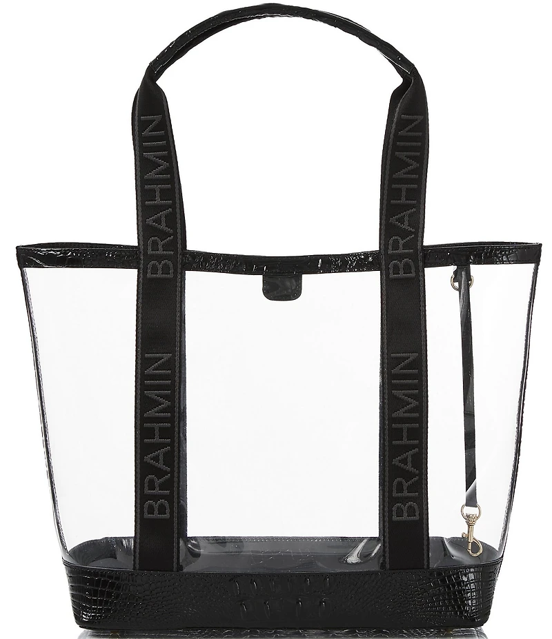 BRAHMIN Seagate Collection Affinity Brooke Clear Contrast Trim Tote Bag