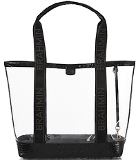 BRAHMIN Seagate Collection Affinity Brooke Clear Contrast Trim Tote Bag