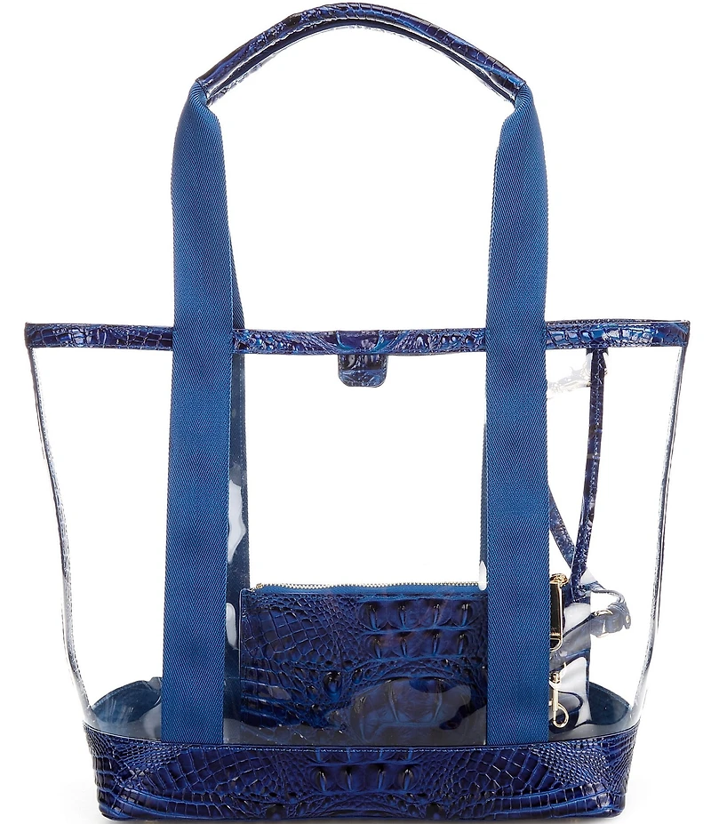 BRAHMIN Seagate Collection Affinity Brooke Clear Contrast Trim Tote Bag