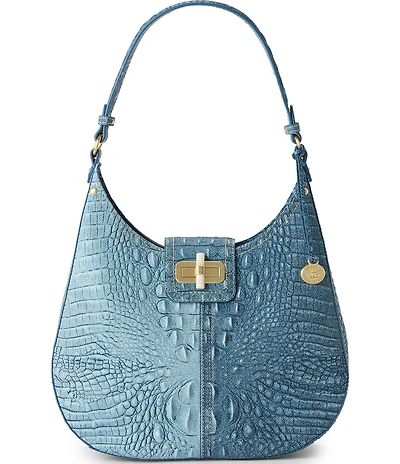 BRAHMIN Secour Collection Denim Fallon Hobo Shoulder Bag