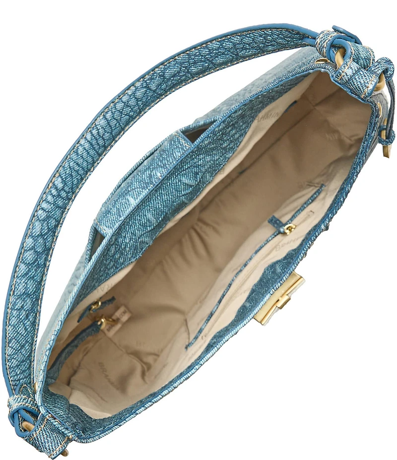 BRAHMIN Secour Collection Denim Fallon Hobo Shoulder Bag