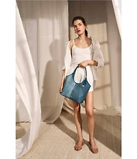 BRAHMIN Secour Collection Denim Melora Tote Bag