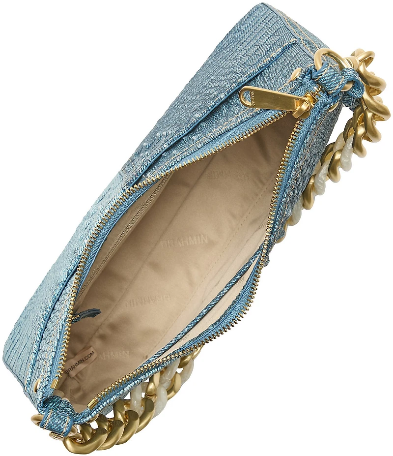 BRAHMIN Secour Collection Denim Mod Esme Chain Strap Shoulder Bag
