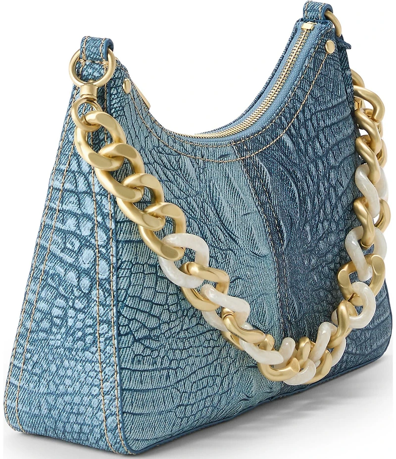 BRAHMIN Secour Collection Denim Mod Esme Chain Strap Shoulder Bag