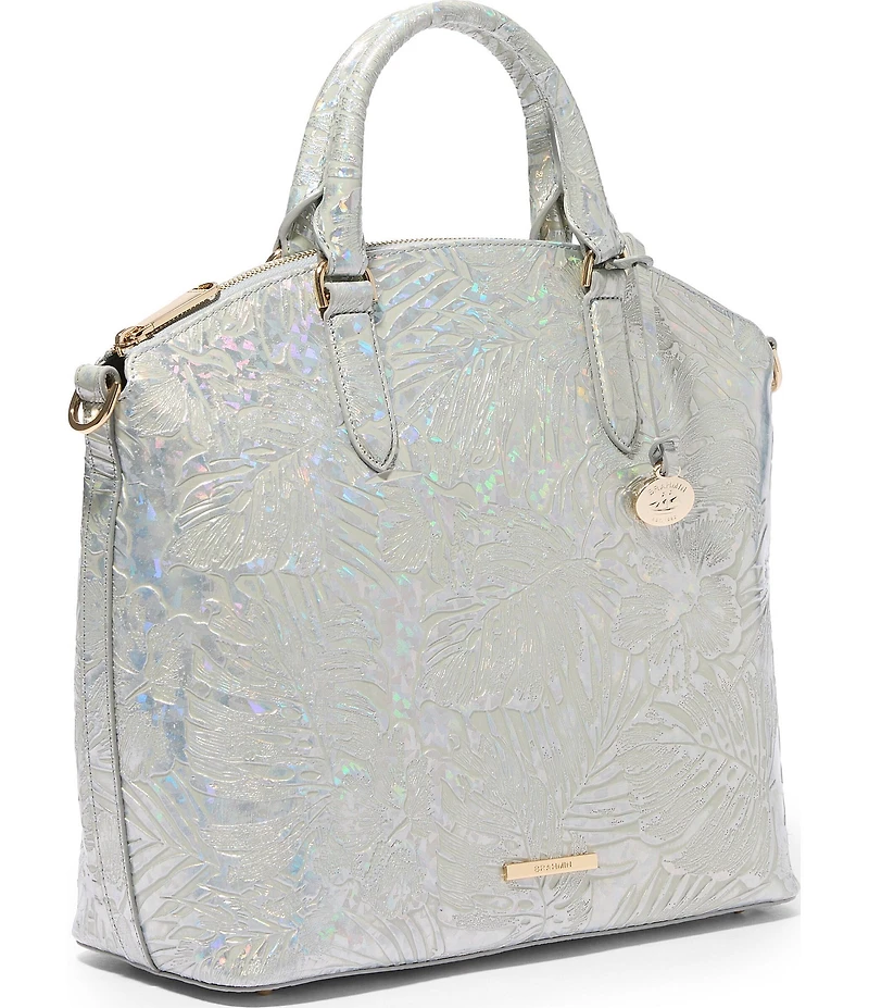 BRAHMIN Serenade Collection Silver Large Duxbury Satchel Bag