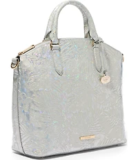 BRAHMIN Serenade Collection Silver Large Duxbury Satchel Bag