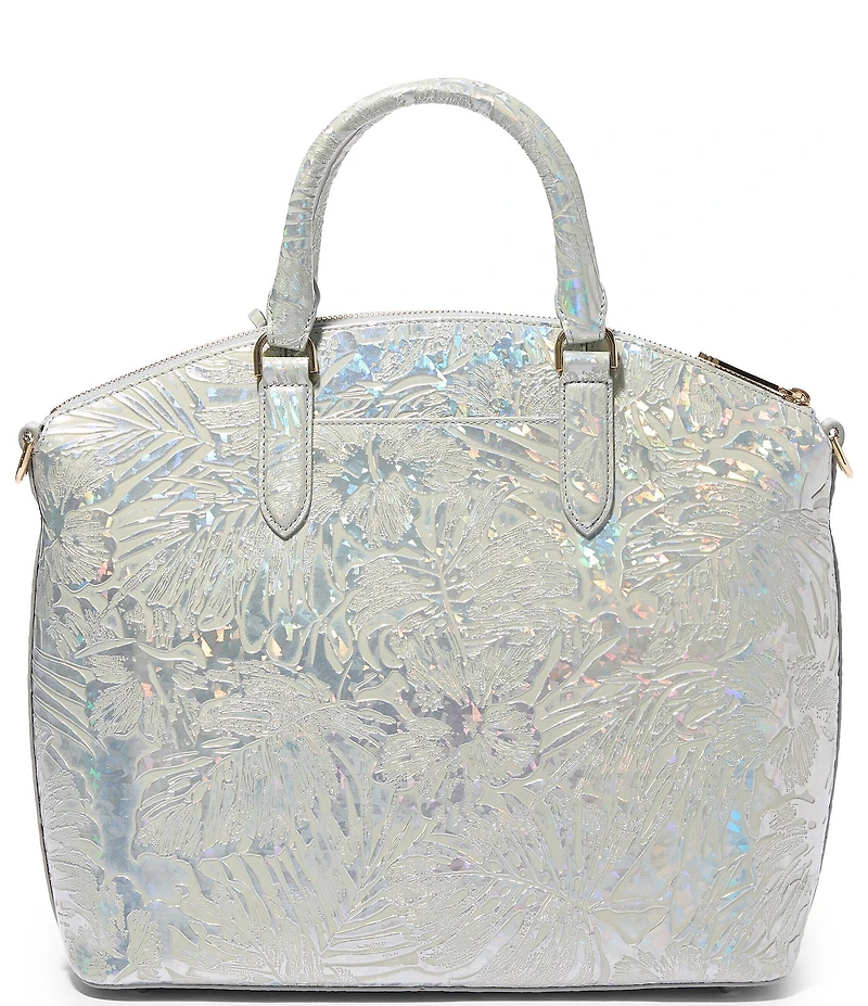 BRAHMIN Serenade Collection Silver Large Duxbury Satchel Bag