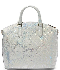BRAHMIN Serenade Collection Silver Large Duxbury Satchel Bag