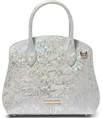 BRAHMIN Serenade Collection Silver Rosetta Satchel Bag