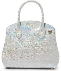 BRAHMIN Serenade Collection Silver Rosetta Satchel Bag