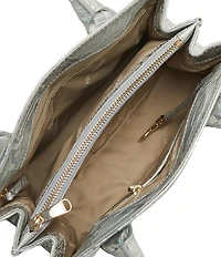 BRAHMIN Serenade Collection Silver Rosetta Satchel Bag