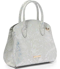 BRAHMIN Serenade Collection Silver Rosetta Satchel Bag
