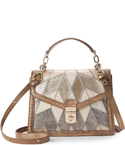 BRAHMIN Silverhill Collection Small Hallie Patchwork Satchel Bag