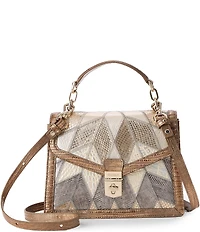 BRAHMIN Silverhill Collection Small Hallie Patchwork Satchel Bag