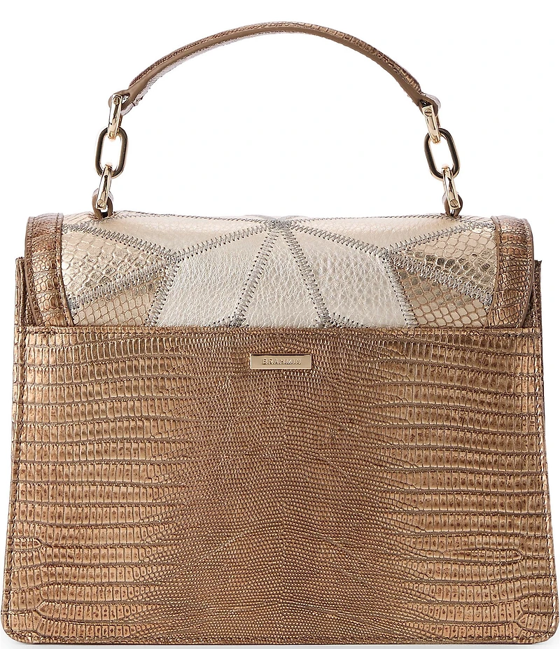 BRAHMIN Silverhill Collection Small Hallie Patchwork Satchel Bag