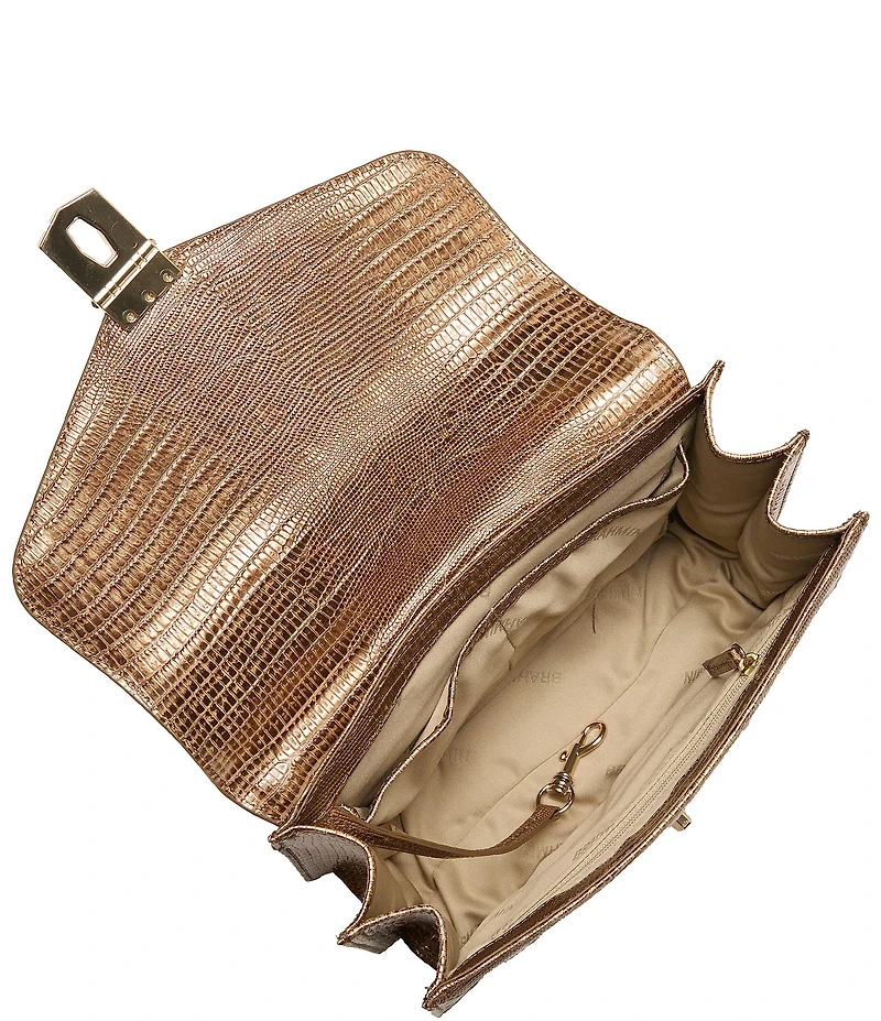BRAHMIN Silverhill Collection Small Hallie Patchwork Satchel Bag